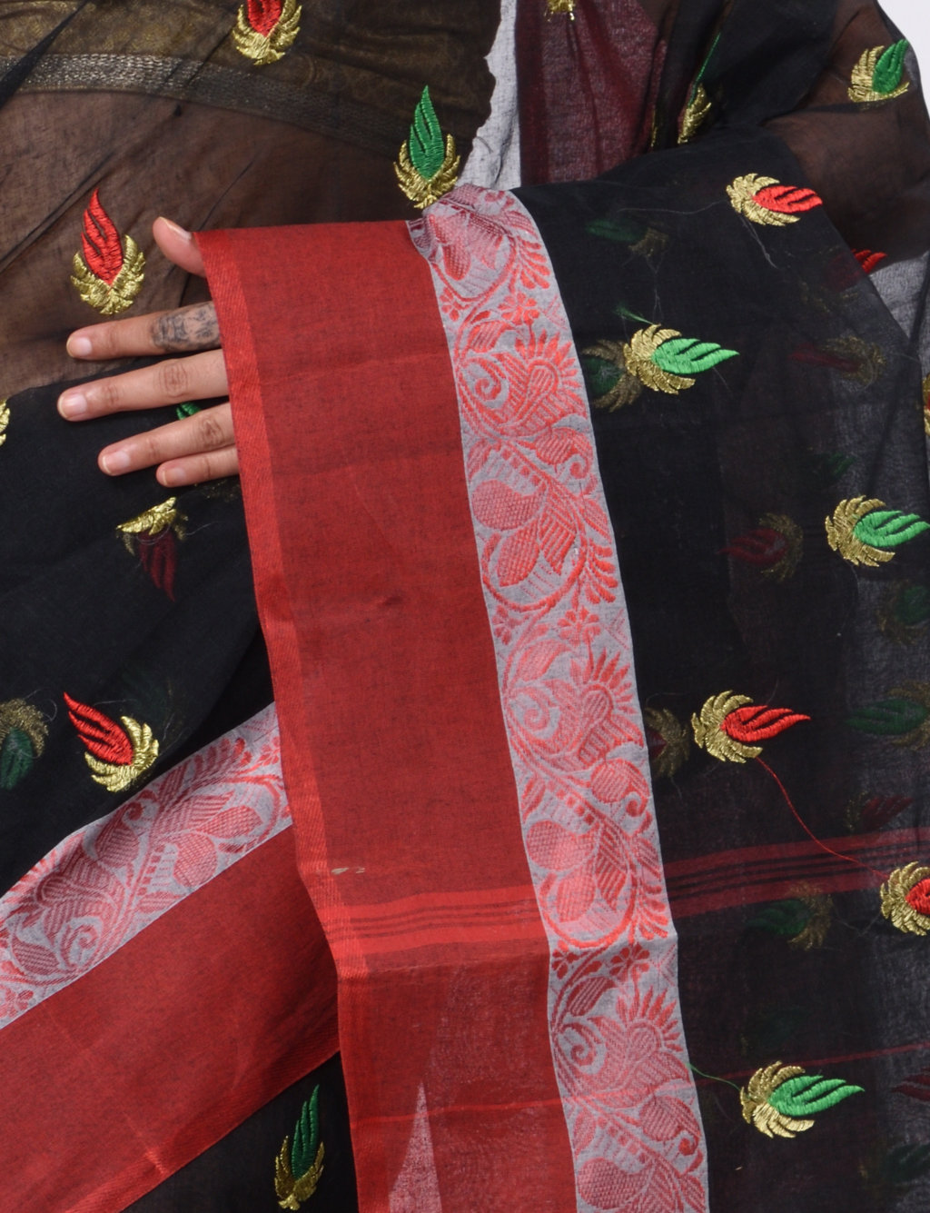 Black Pure Cotton Dip_Embro Tant Embroidery (662)